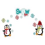 استیکر لپ تاپ طرح پنگوئن و برف کد 132 مجموعه ۱۴ عددی