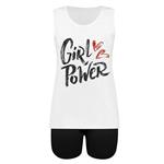 ست تاپ و شلوارک زنانه طرح Girl Power کد 920