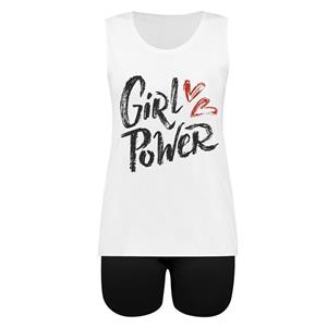 ست تاپ و شلوارک زنانه طرح Girl Power کد 920