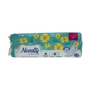 نوار بهداشتی بالدار ناولتی مدل Classic سایز بزرگ بسته 10 عددی Novelty Classic Large Sanitary Pad 10 Pcs