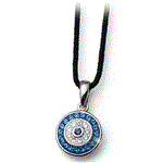 گردنبند کریستال سطح آبی نقره الیور وبر Oliver Weber Crystal Pendant Fabric Eye Blue 61103 