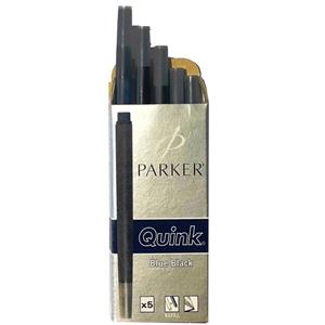 جوهر خودنویس پارکر مدل آبی سیاه Blue Black Quink بسته 5 عددی Parker Rollerball Refill Pack of 
