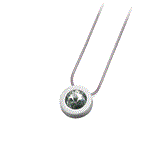 گردنبند استیل تعبیر الیور وبر Oliver Weber Pendant Steel Phrase Diamond Green 66019-215