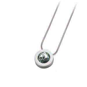 گردنبند استیل تعبیر الیور وبر Oliver Weber Pendant Steel Phrase Diamond Green 66019-215