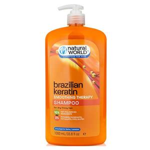 شامپو تقویتی و ترمیمی کراتینه برزیلی نچرال ورلد اصل natural world Brazilian keratin shampoo 