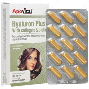 کپسول هیالورون پلاس ۳۰ عددی اپوویتال Apovital Hyaluron plus 30 capsules 