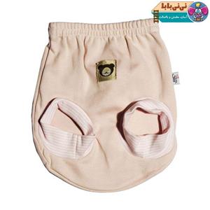 شورت عینکی نوزادی دخترانه آدمک طرح راه راه رنگ صورتی