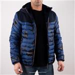 کاپشن مردانه سرمه ای روشن طرح ارتشی مونکلر - Moncler Puffer Jacket Longue Saison