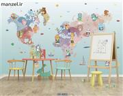پوستر دیواری نقشه جهان طرح کودک ۴۰۰۲-DP