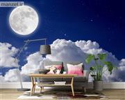 پوستر دیواری طرح ماه و آسمان ۴۱۸۲-DA