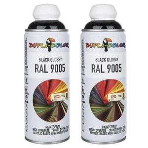 اسپری رنگ مشکی براق دوپلی کالر مدل RAL 9005 حجم 400 میلی لیتر بسته 2 عددی