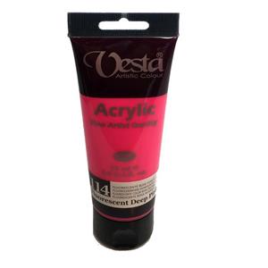 رنگ اکریلیک وستا مدل Fluorescent Deep Pink حجم 75 میلی لیتر کد 114