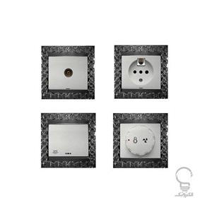 قاب و تکمه جدا مدل الماس لوکس مشکی متال آسیا