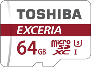 رم میکرو اس دی Toshiba Class 10 64 GB 64GB EXCERIA THN-M302R0640EA MICROSD C10,UHS-3 MEMORY 