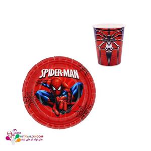 پیش دستی و لیوان تم تولد اسپایدرمن (۱۰عددی)