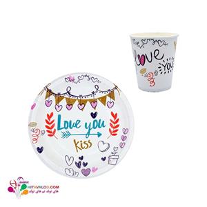 پیش دستی و لیوان تم تولد لاو (۱۰عددی)