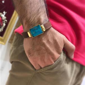 دستبند فیروزه مردانه کد kasra-9 