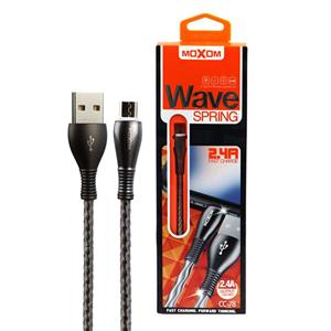 کابل میکرو یو اس بی فست شارژ MOXOM Wave Spring CC-78 1m