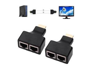 اکستندر افزایش طول HDMI با کابل شبکه CAT-5e/6 HDMI Extender By Cat-5e/6 Cable 30M