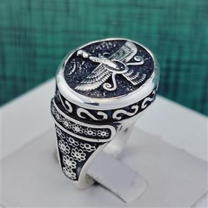 انگشتر نقره مردانه مدل فروهر