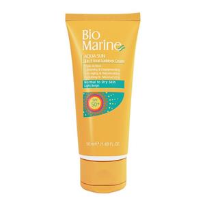 کرم ضد آفتاب بایومارین مدل AQUA SUN حجم 50 میلی لیتر پوست معمولی و خشک بژ روشن