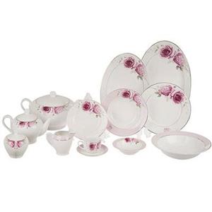 سرویس 102 پارچه چینی زرین ایران سری ایتالیا اف مدل Rose Flower درجه یک Zarin Iran Italia F Rose Flower 102 Pieces Porcelain Dinnerware Set High Grade