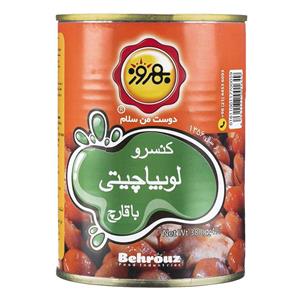 کنسرو لوبیا چیتی با قارچ بهروز ۳۸۰ گرمی 