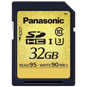 کارت حافظه SDHC پاناسونیک مدل RP SDUD32GAK کلاس 10 استاندارد UHS I U3 سرعت 95MBps ظرفیت گیگابایت Panasonic Class 32GB 