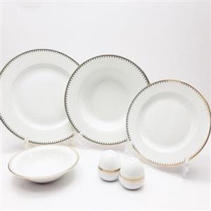 سرویس غذاخوری زرین 28 پارچه 6 نفره سری ایتالیا اف طرح سپیدار درجه عالی Zarin Iran Italia F Sepidar 28 Pieces Porcelain Dinnerware Set Top Grade