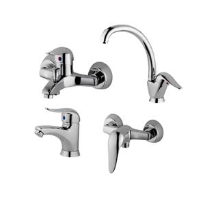 ست شیرآلات فیروزه مدل مهرسان سفید کروم