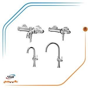 ست شیرآلات فیروزه مدل تینا طلایی