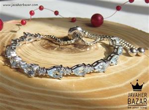 دستبند نقره توپاز طرح ملکه زنانه - کد 46918 