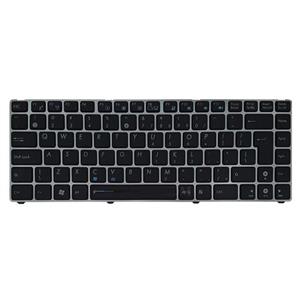 کیبورد لپ تاپ ایسوس ۱۲۱۵ مشکی اینتربزرگ بافریم نقره ای ASUS Silver Frame 1215 Notebook Keyboard
