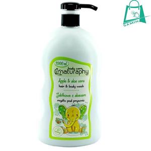 شامپو سر و بدن نچرافی naturaphy حاوی سیب و آلوئه ورا 1000 میلی لیتر
