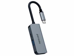 هاب 3 در 1 پورودو Porodo 3 in 1 Aluminum USB-C HUB PD-4K31C-GY