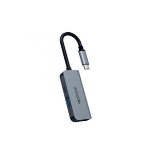 هاب 3 در 1 پورودو Porodo 3 in 1 Aluminum USB-C HUB PD-4K31C-GY