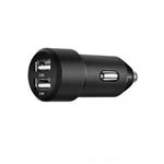 Porodo 4.8A Dual USB Metallic Car Charger with Braided Lightning Cable 3ft. - Black