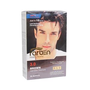 شامپو رنگ قهوه ای اقایان فاربن 3.0 Farben Brown Men Hair Color Shampoo 