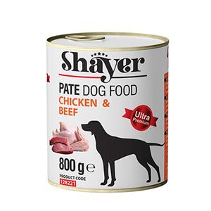 کنسرو سگ 800 گرمی شایر با طعم مرغ گوشت Shayer Chicken Beef 
