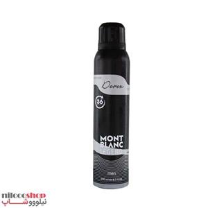 اسپری خوشبوکننده بدن مردانه درکس رایحه عطر لجند مونت بلانک حجم 200 میلی لیتر Derex Legend Mont Blanc Body Spray For Men 200ml 