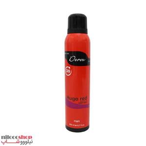 اسپری خوشبوکننده بدن مردانه درکس رایحه عطر هوگو حجم 200 میلی لیتر Derex Hugo Red Body Spray For Men 200ml 