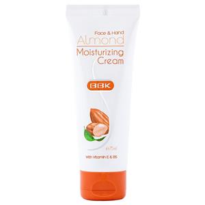 کرم مرطوب کننده ببک مناسب دست و صورت با رایحه بادام حجم 75 میل BBK Almond Moisturizing Cream 75 ml