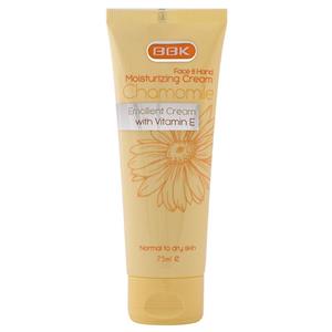 کرم مرطوب کننده ببک مناسب دست صورت حاوی عصاره بابونه حجم 75 میل BBK Chamomile Moisturizing Cream ml 