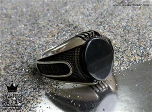 انگشتر نقره عقیق اسپرت مردانه - کد 45837