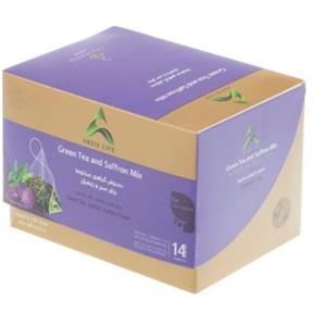 دمنوش گیاهی مخلوط ارسیس با طعم چای سبز زعفران بسته 14 عددی t Arsis Life Green Tea and Saffron Mix Herbal Pack of 