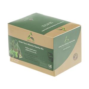 دمنوش گیاهی مخلوط ارسیس با طعم چای سبز نعناع فلفلی بسته 14 عددی Arsis Life Green Tea and Peppermint Herbal Pcs 