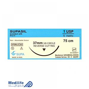 نخ بخیه سیلک ۱ با سوزن کات ۳۷ سوپا
