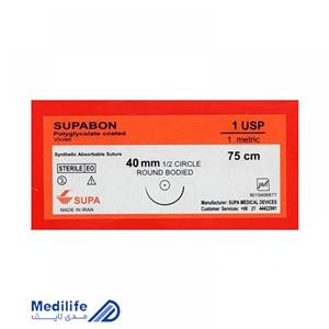 نخ بخیه سوپا بن ۱ با سوزن راند ۴۰ سوپا