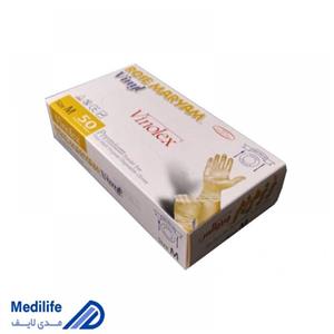 دستکش وینیل ۵۰ عددی رزمریم سایز متوسط