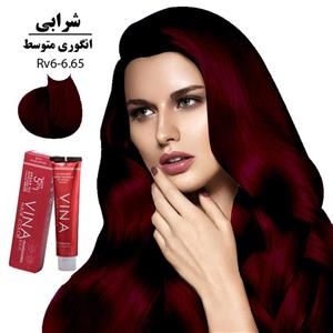 رنگ مو وینا ۱۲۵میل کراتینه انگوری متوسط RV6-6.65 